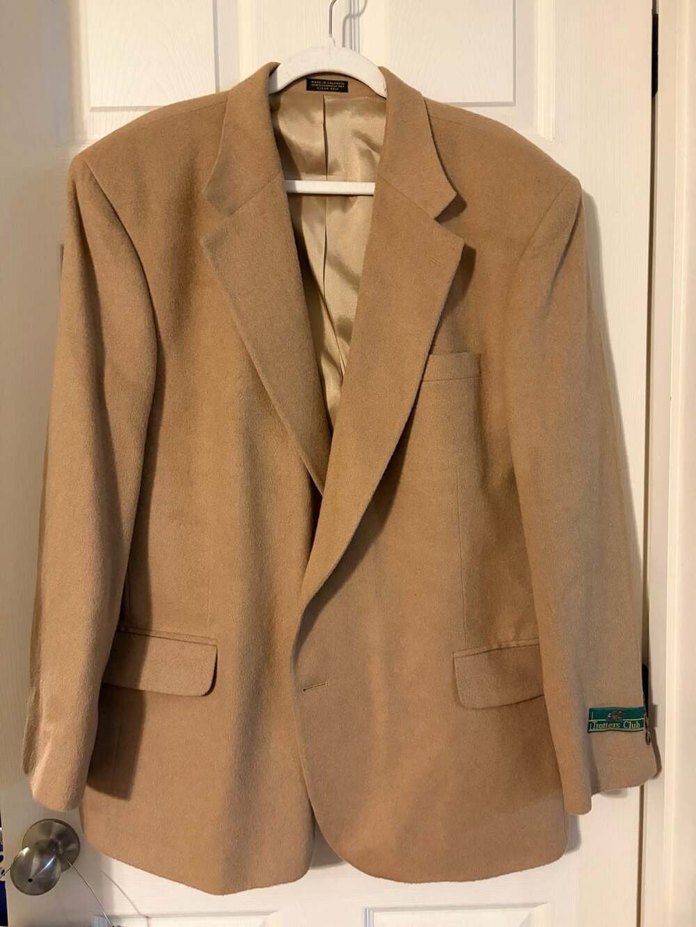 Trotters Club Camel Hair Blend 2-Button Sport Coat Blazer 48R Blazer Sport Coat